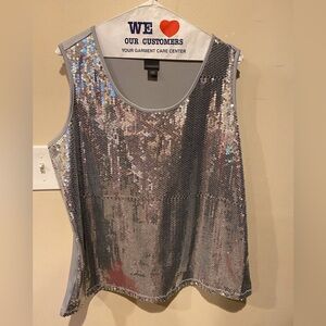 Covington silver sequin tank top. Size XL